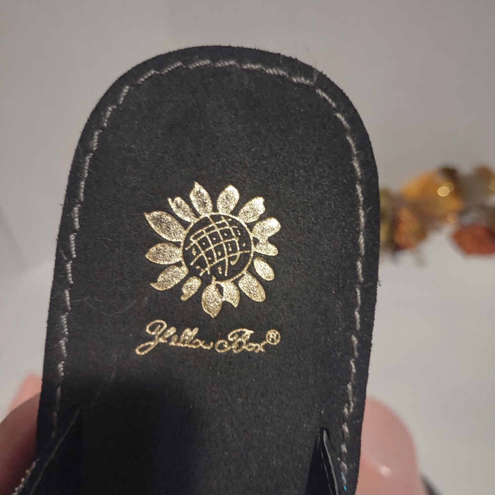 Women's Black and Blue Beaded Sandals - Picture 3 of 4